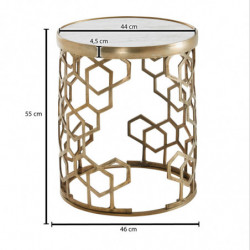 Beistelltisch Echter Marmor Weiß 46x46x55 cm Anstelltisch Metall Gold