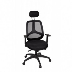 Bürostuhl Stoffbezug Schreibtischstuhl Armlehne schwarz Chefsessel 120 kg Drehstuhl Kopfstütze