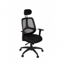 Bürostuhl Stoffbezug Schreibtischstuhl Armlehne schwarz Chefsessel 120 kg Drehstuhl Kopfstütze