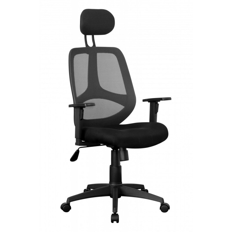Bürostuhl Stoffbezug Schreibtischstuhl 120 kg Armlehne schwarz Chefsessel Drehstuhl Kopfstütze X-XL
