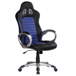 Bürostuhl SPA Blau Gaming Chefsessel mit Armlehne gepolstert 110 kg Sport-Sitz Drehstuhl Kopfstütze Race Schreibtischstu