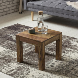 Couchtisch Massiv-Holz Sheesham 45 cm breit Wohnzimmer-Tisch Design dunkel-braun Landhaus-Stil Beistelltisch Natur-Produkt Wohnz
