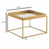 Couchtisch Glas Metall 60x60x41 cm Sofatisch Gold Verspiegelt