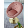 Loungesessel Samt Rosa / Gold Design Drehstuhl