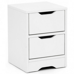 Nachtkonsole WL5.702 31x42x31cm Weiß Matt mit 2 Schubladen 