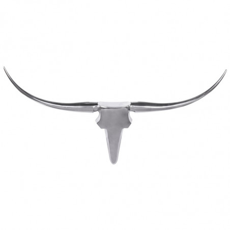 Deko Geweih Bull M WL1.245 Silber 100 cm Aluminium Design Hörner 