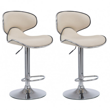 2er Set Barhocker Las Vegas V2 Kunstleder chrom