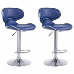 2er Set Barhocker Las Vegas V2 Kunstleder chrom