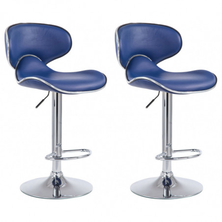 2er Set Barhocker Las Vegas V2 Kunstleder chrom