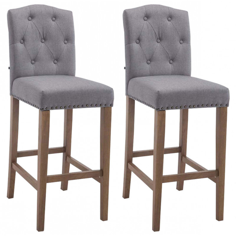 2er Set Barhocker Louise Stoff antik-hell