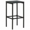 Barhocker mit Kissen 2 Stk. Schwarz Poly Rattan