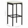 Barhocker mit Kissen 2 Stk. Schwarz Poly Rattan