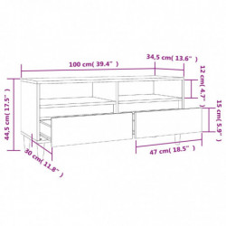 TV-Schrank Braun Eichen-Optik 100x34,5x44,5 cm Holzwerkstoff