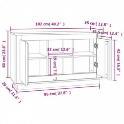 Sideboard Braun Eichen-Optik 102x35x60 cm Holzwerkstoff