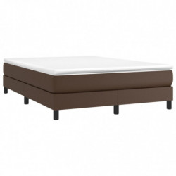 Boxspringbett Braun 140x190 cm Kunstleder