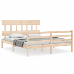 Massivholzbett mit Kopfteil 5FT King Size