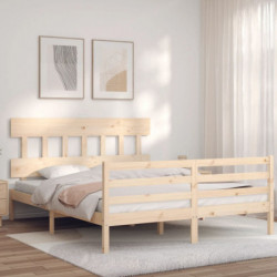 Massivholzbett mit Kopfteil 5FT King Size