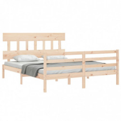 Massivholzbett mit Kopfteil 5FT King Size