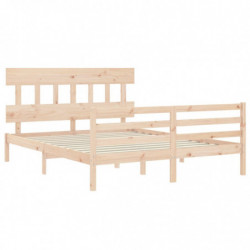 Massivholzbett mit Kopfteil 5FT King Size