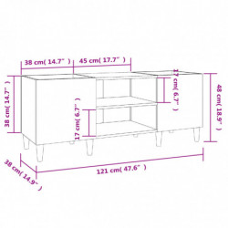 Plattenschrank Grau Sonoma 121x38x48 cm Holzwerkstoff