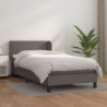 Boxspringbett mit Matratze Grau 100x200 cm Kunstleder