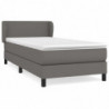 Boxspringbett mit Matratze Grau 100x200 cm Kunstleder