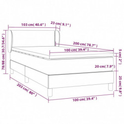 Boxspringbett mit Matratze Grau 100x200 cm Kunstleder