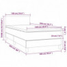 Boxspringbett mit Matratze & LED Grau 100x200 cm Kunstleder