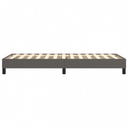 Boxspringbett Grau 90x190 cm Kunstleder