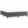 Boxspringbett Grau 180x200 cm Kunstleder