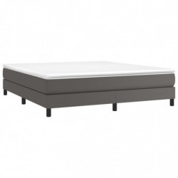 Boxspringbett Grau 180x200 cm Kunstleder