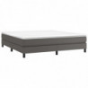 Boxspringbett Grau 180x200 cm Kunstleder