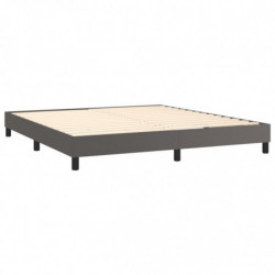 Boxspringbett Grau 180x200 cm Kunstleder