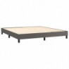 Boxspringbett Grau 180x200 cm Kunstleder