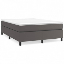 Boxspringbett Grau 140x200 cm Kunstleder