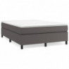 Boxspringbett Grau 140x200 cm Kunstleder