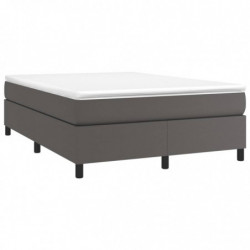 Boxspringbett Grau 140x200 cm Kunstleder