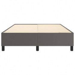 Boxspringbett Grau 140x200 cm Kunstleder