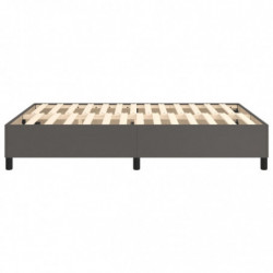 Boxspringbett Grau 140x200 cm Kunstleder