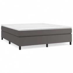 Boxspringbett Grau 180x200 cm Kunstleder