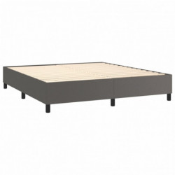 Boxspringbett Grau 180x200 cm Kunstleder