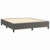 Boxspringbett Grau 180x200 cm Kunstleder