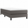 Boxspringbett mit Matratze Grau 100x200 cm Kunstleder