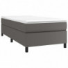 Boxspringbett mit Matratze Grau 100x200 cm Kunstleder