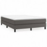 Boxspringbett mit Matratze Grau 140x190 cm Kunstleder