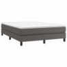 Boxspringbett mit Matratze Grau 140x200 cm Kunstleder