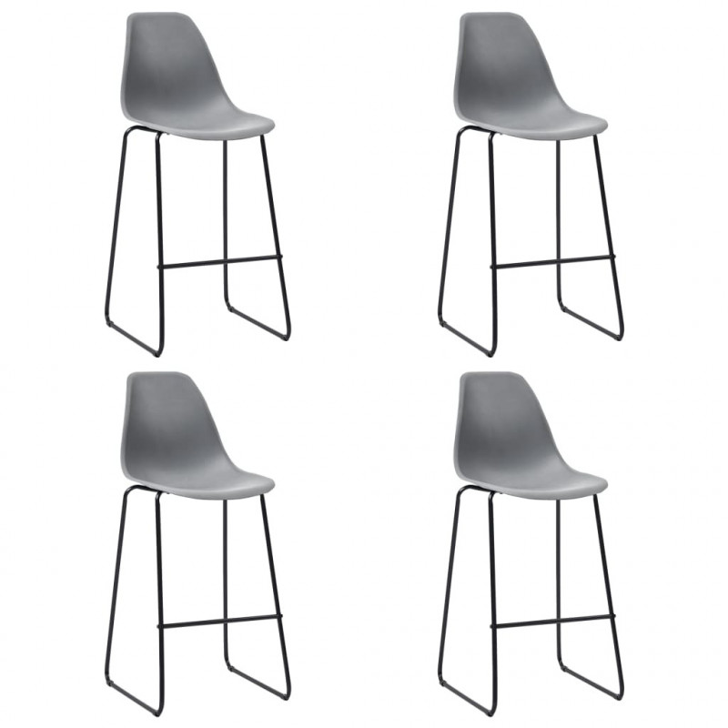 Barhocker 4 Stk. Grau Kunststoff