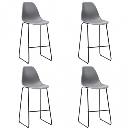 Barhocker 4 Stk. Grau Kunststoff