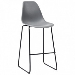 Barhocker 4 Stk. Grau Kunststoff