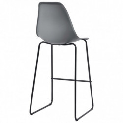 Barhocker 4 Stk. Grau Kunststoff